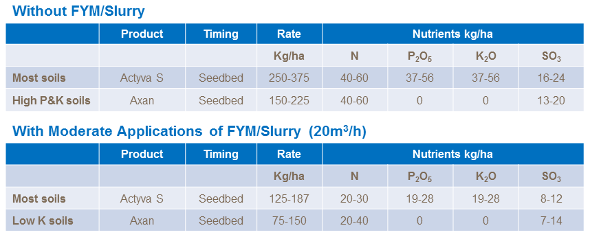 borage fertilser recomendations